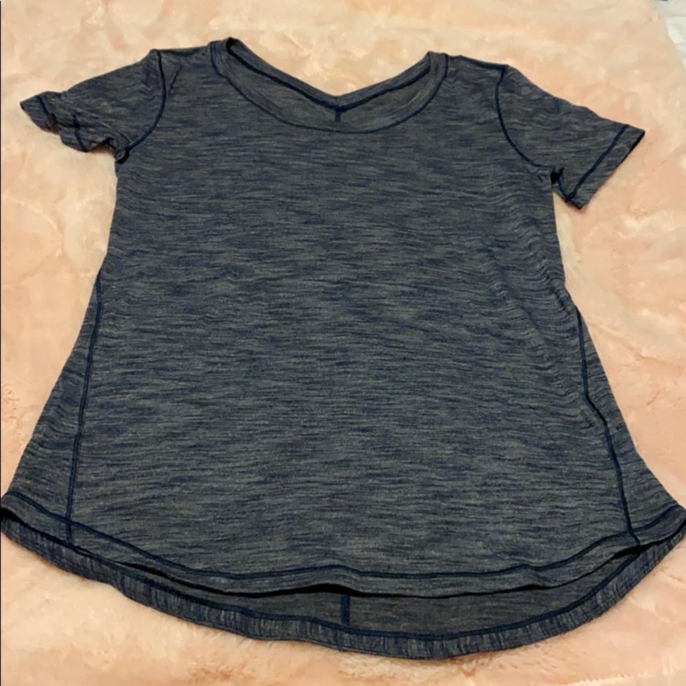 Lululemon Heathered Navy Short Sleeve